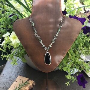 Handcrafted Silpada Designs Sterling Silver Glass Fluorite Quartz Necklace N1824